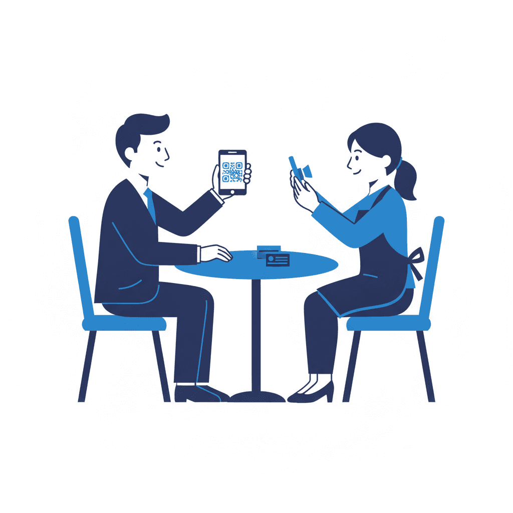 商談で QR を見せる