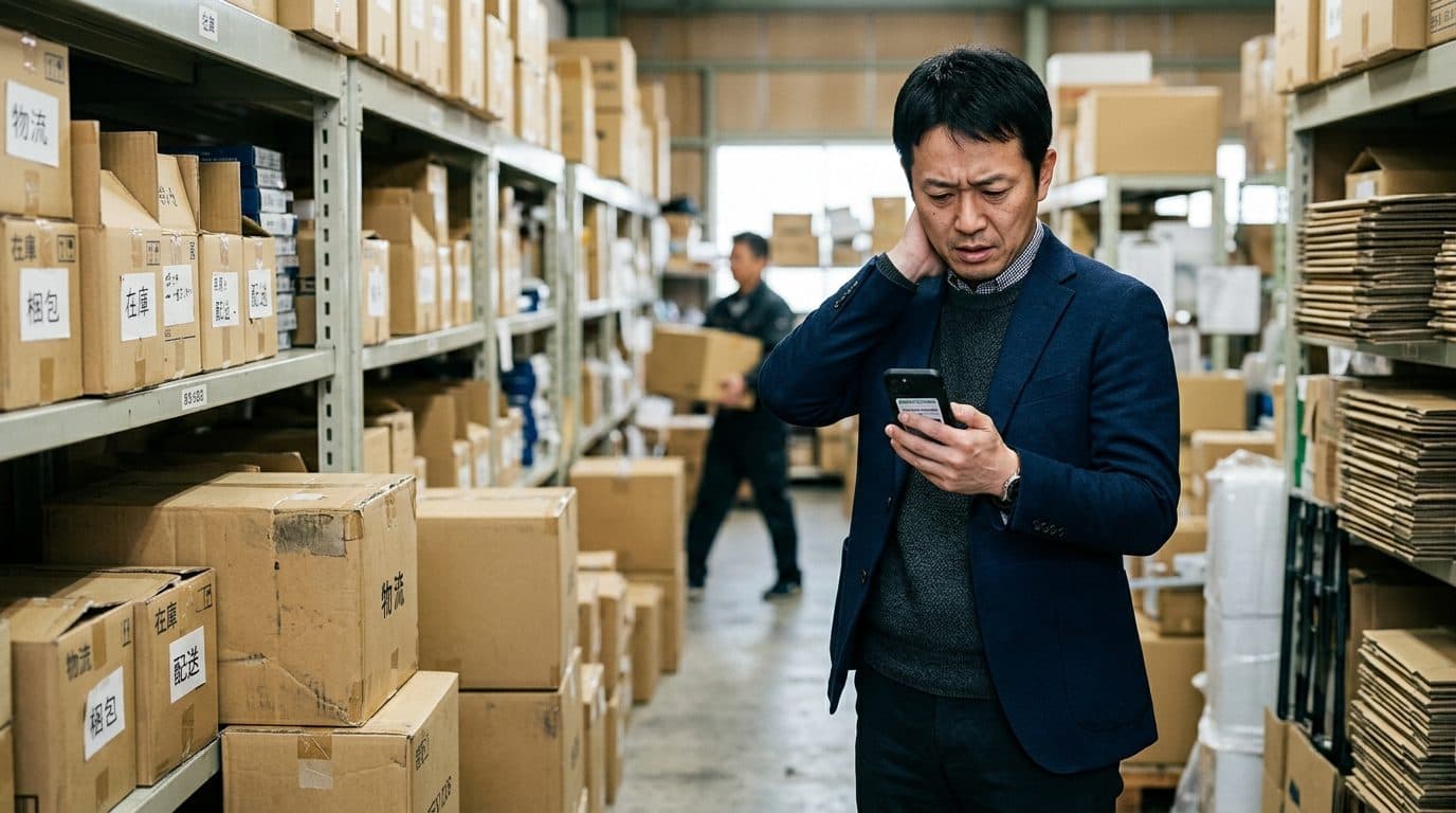 自社商品を紹介する経営者