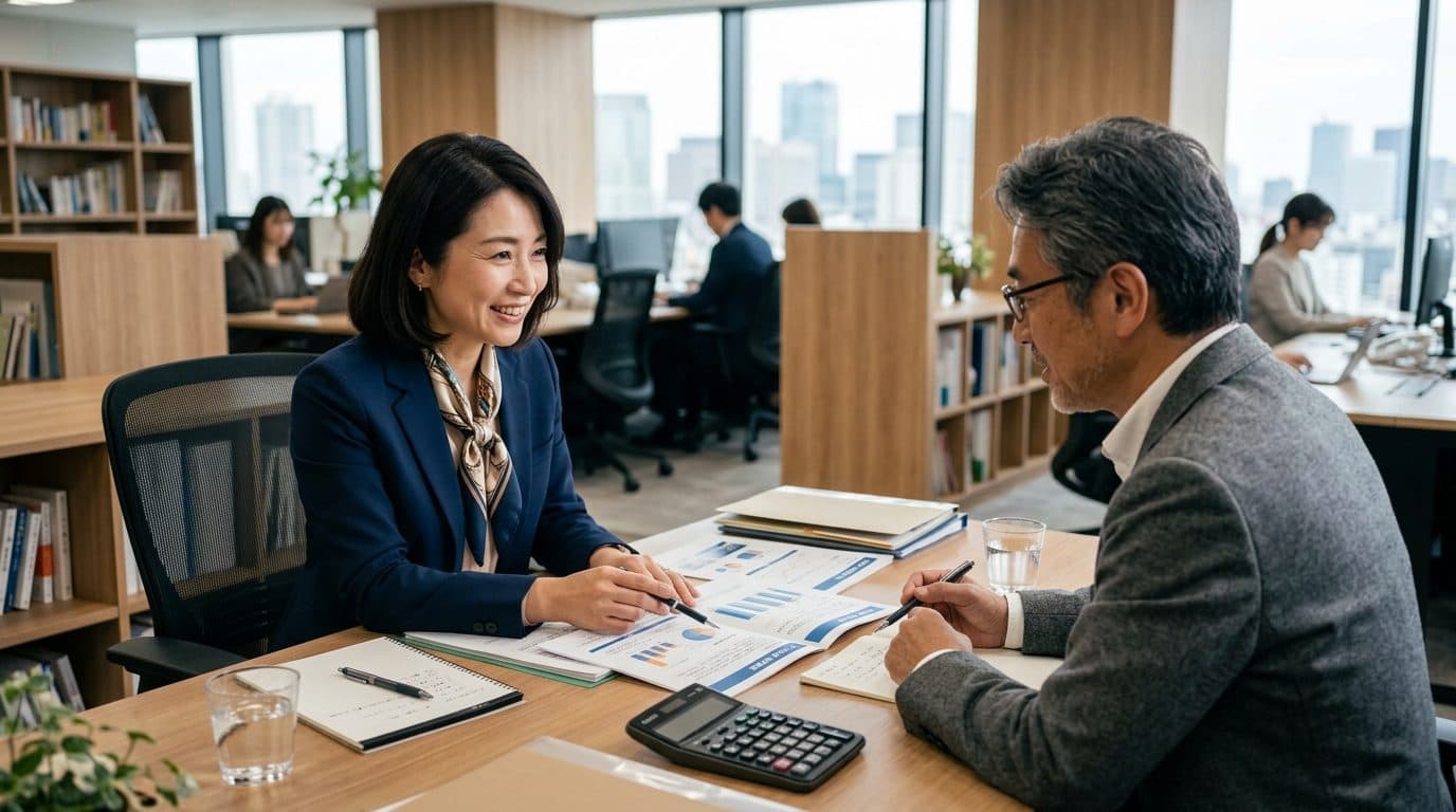 名刺リストを整理する営業のプロ